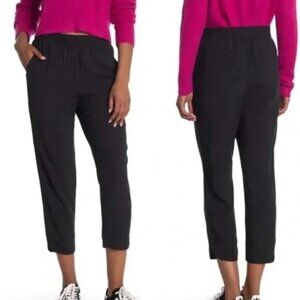 Madewell Women's Dolphin Hem Track Pull‎ On Trousers M4236 - Black -Size Small